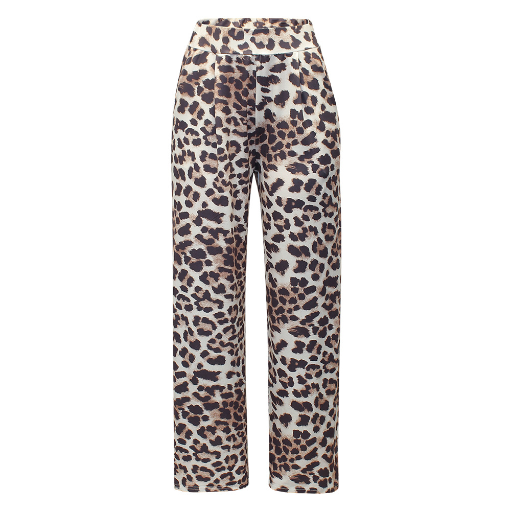Fashion Leopard Print Pocket Slit Casual Pants 16