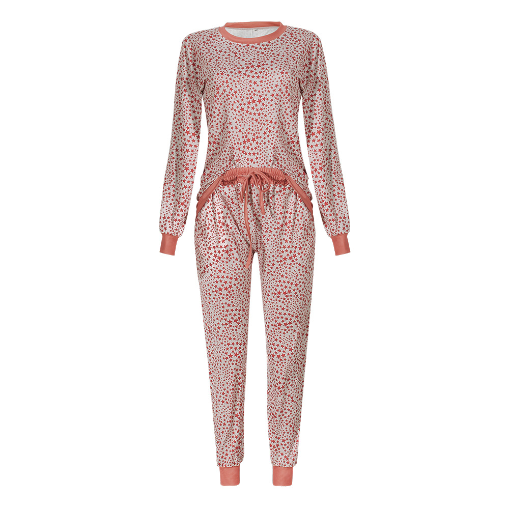 Five-pointed star print long-sleeved casual suit home wear 54