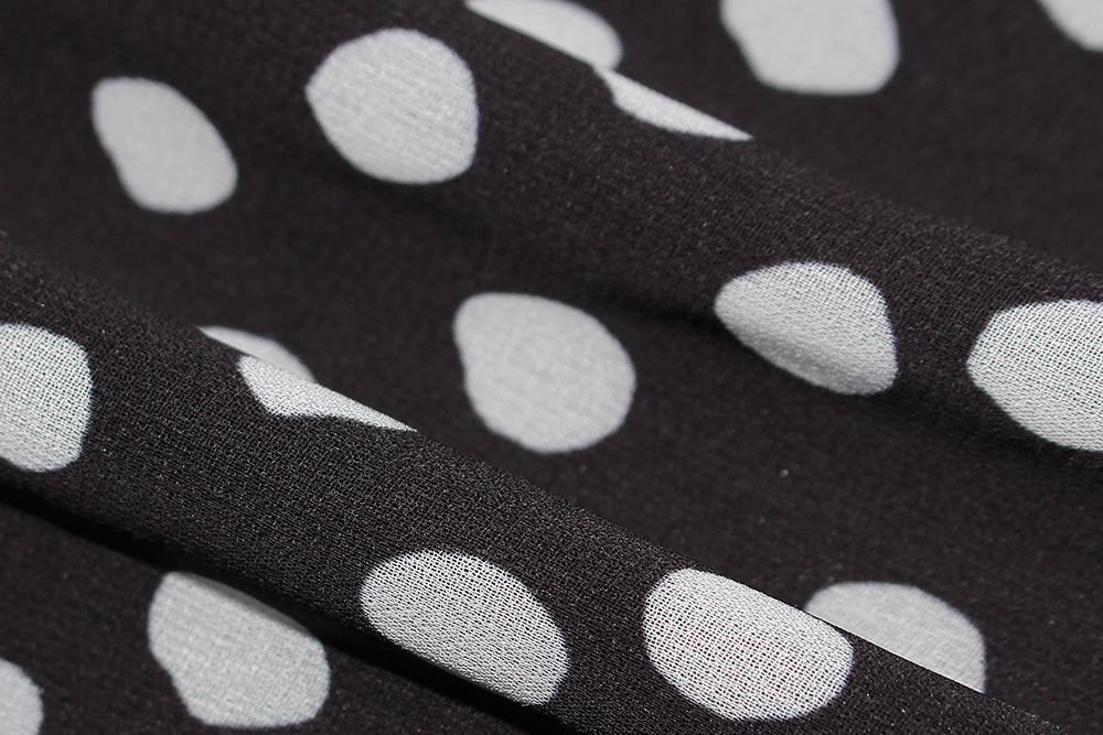 Polka dot ruffled long sleeves casual dress 2