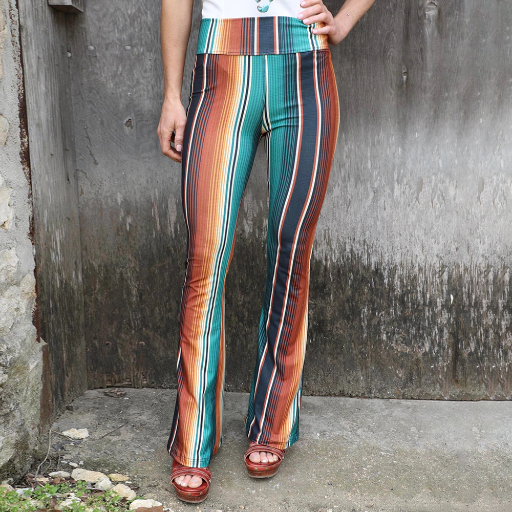 Printed Skinny High Waist Casual Flared Pants 17 