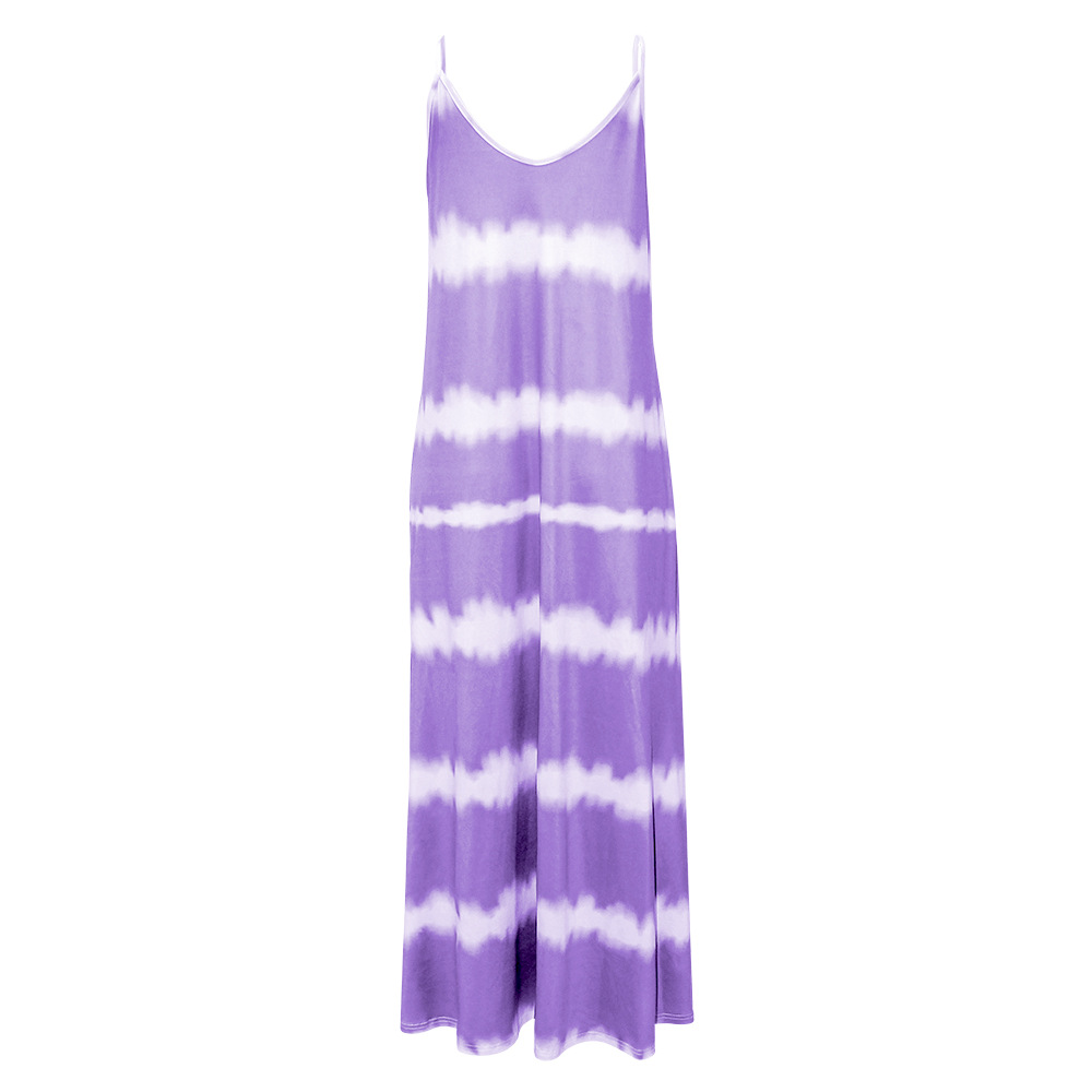 Printed striped oversized long loose dress 12