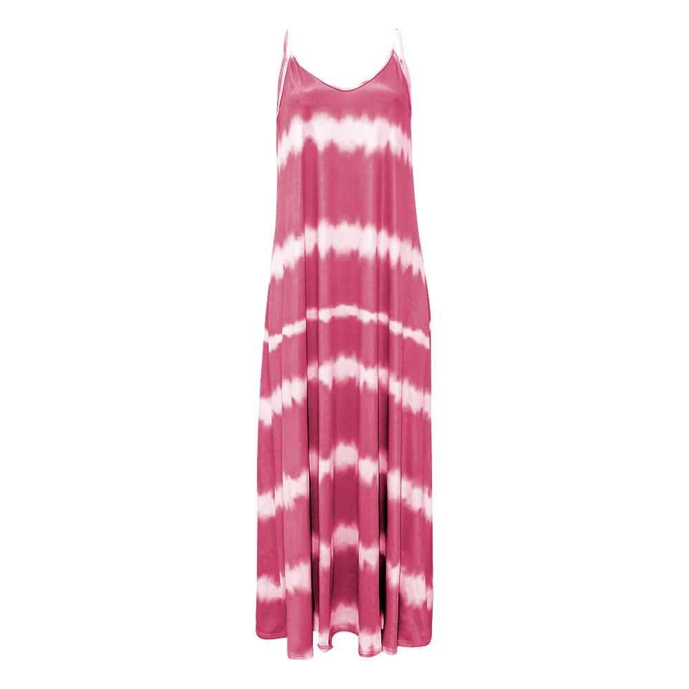 Printed striped oversized long loose dress 13