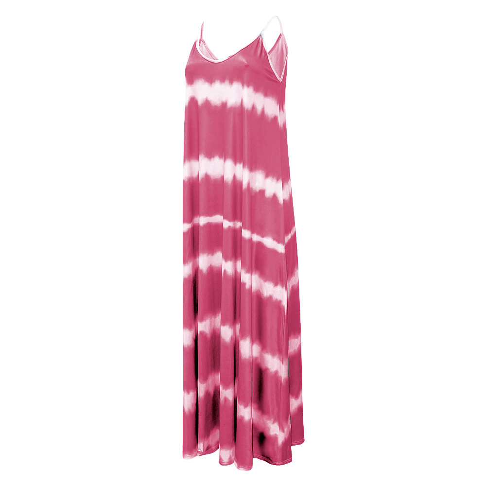 Printed striped oversized long loose dress 13