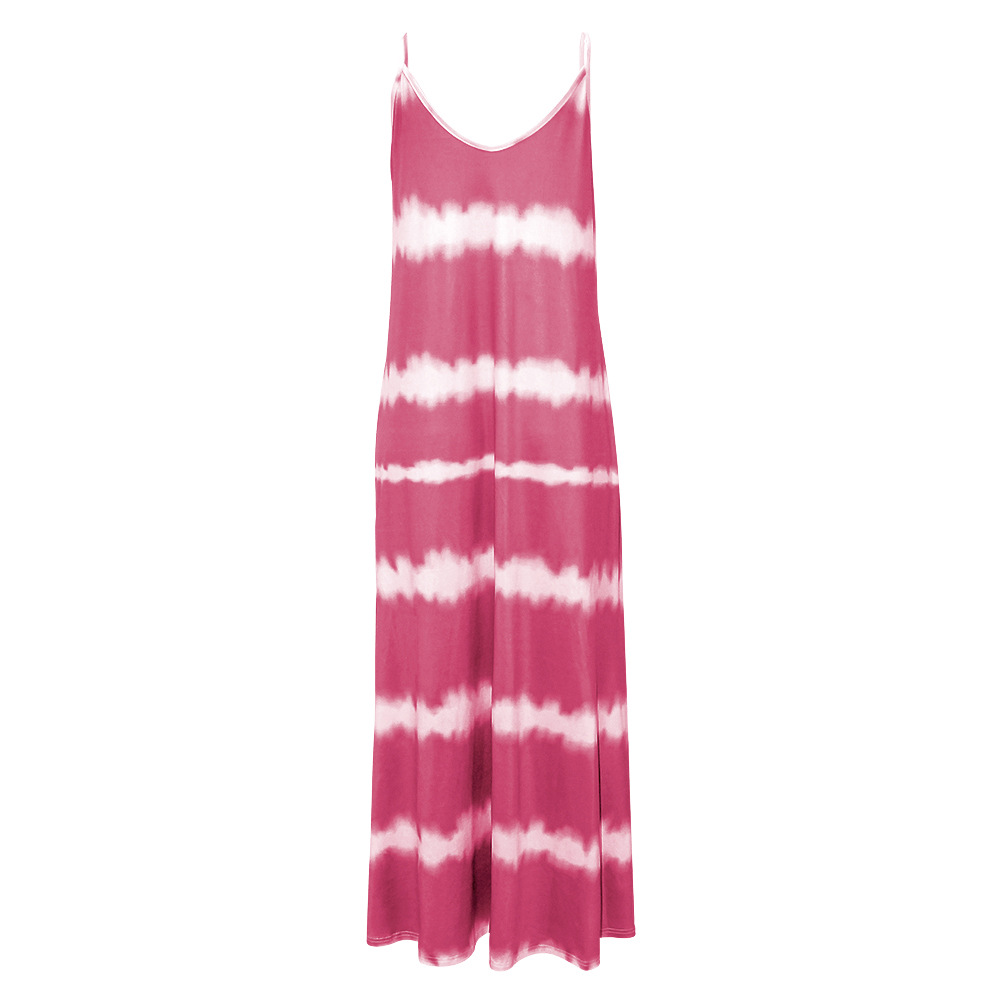Printed striped oversized long loose dress 13