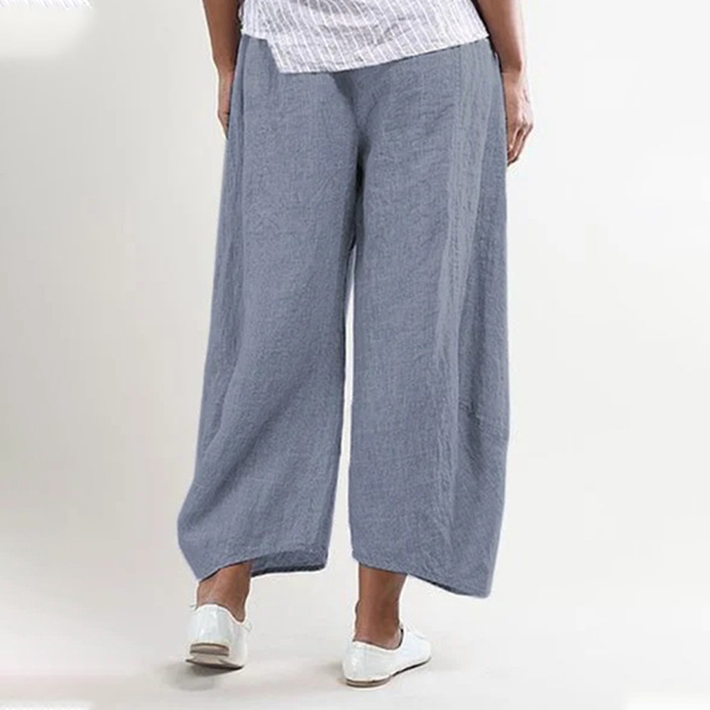Solid color loose casual wide-leg trousers 32 01