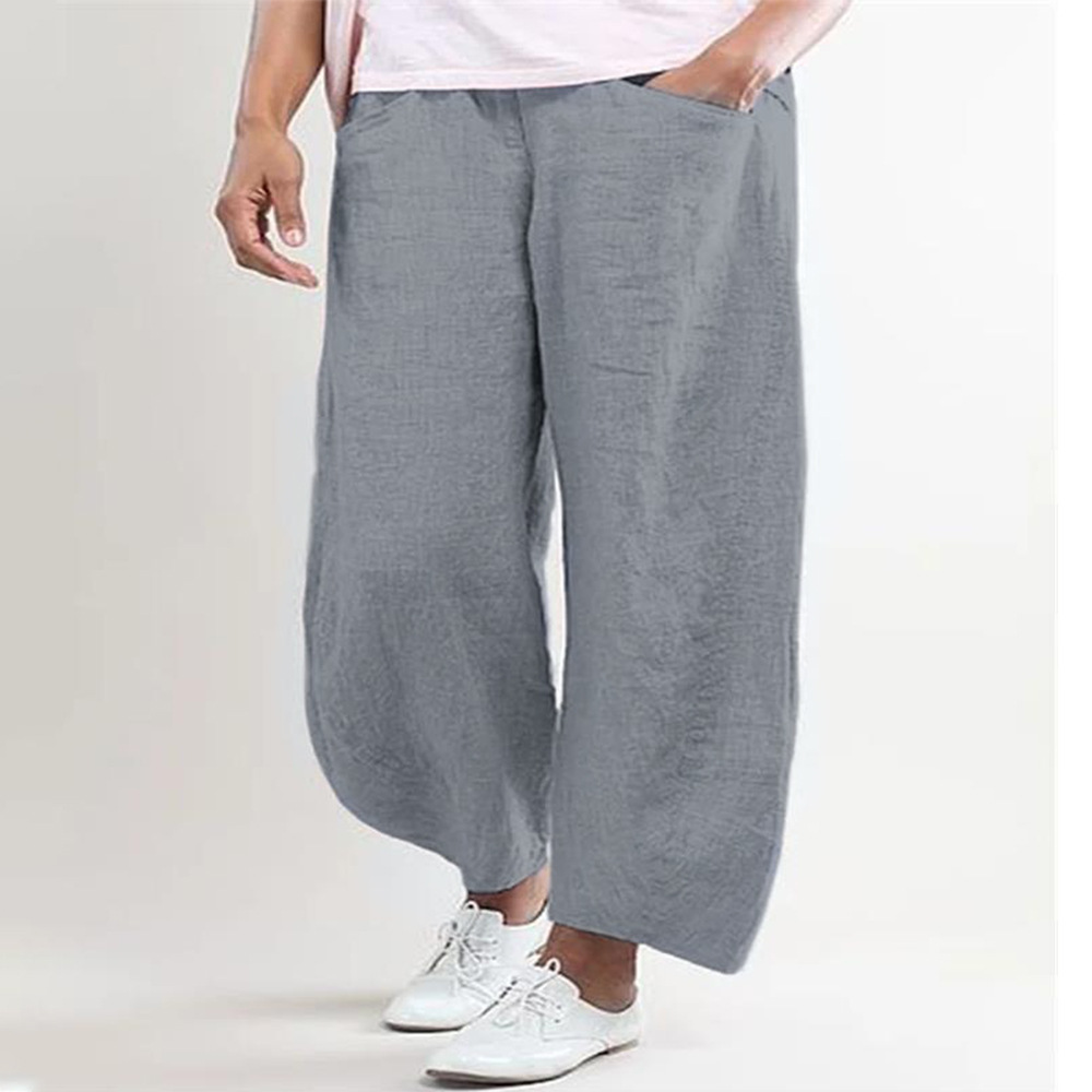 Solid color loose casual wide-leg trousers 32